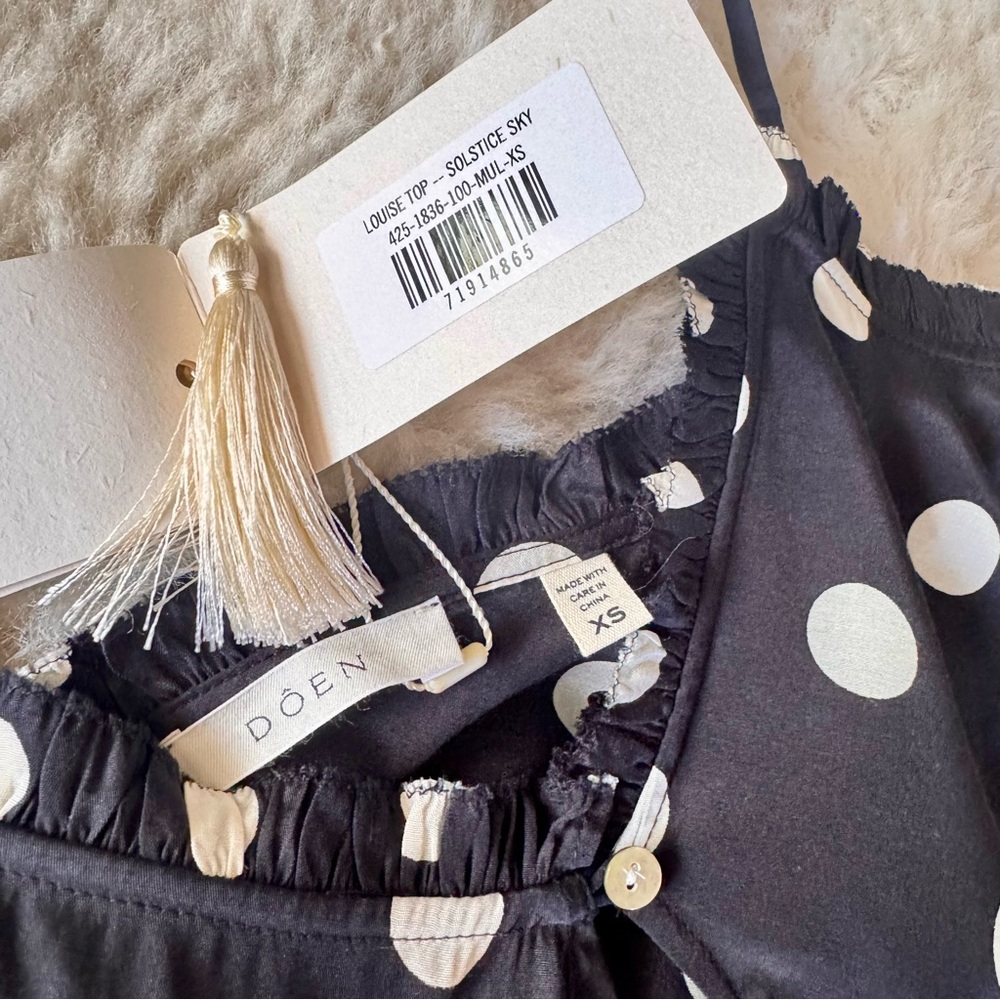 💋SOLD💋✨🌚🌚DÔEN ‘Louise & Loren’ Silk Camisole Short Set Solstice Sky Noir XS✨ - Picture 6 of 16